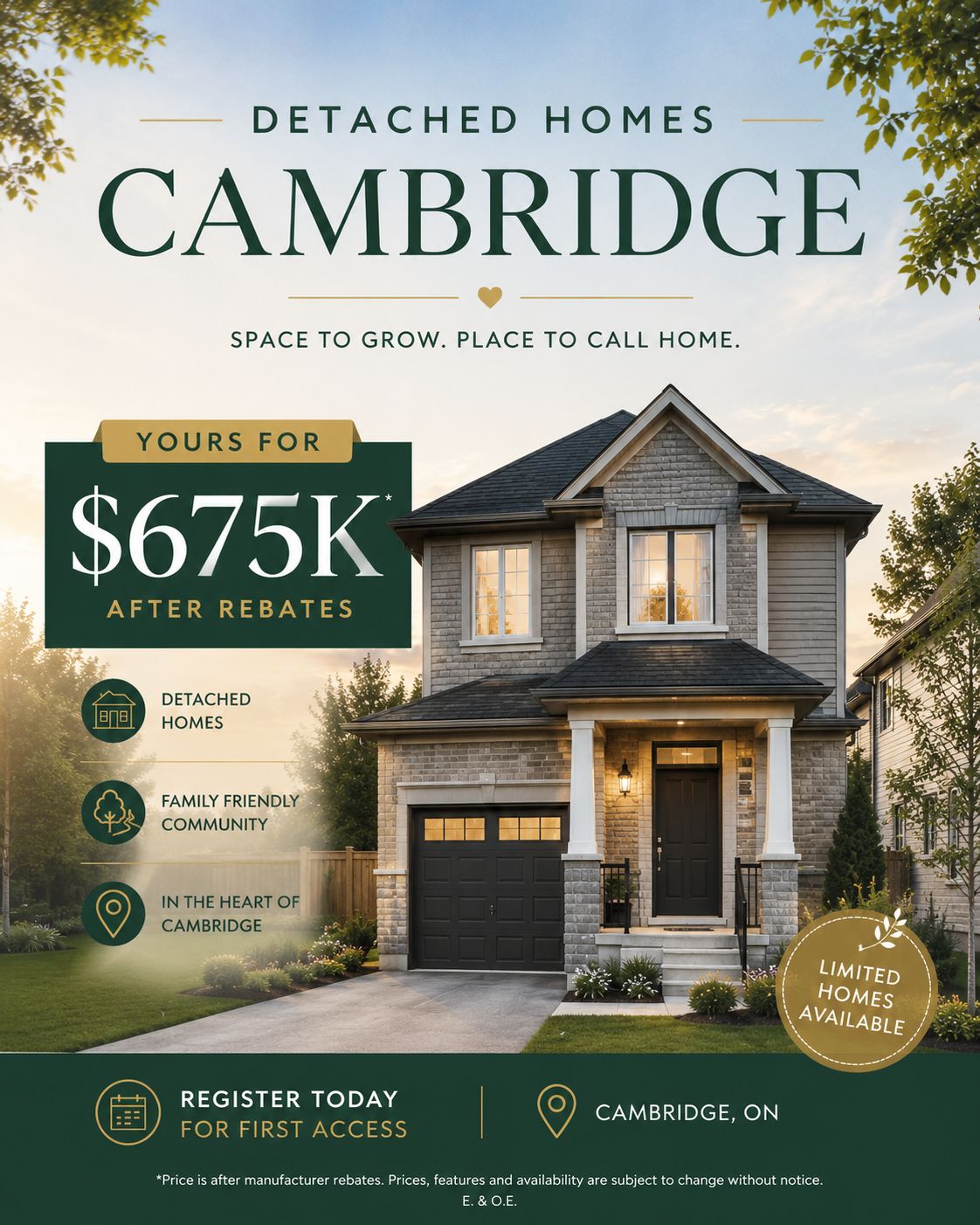 New detached homes in Cambridge