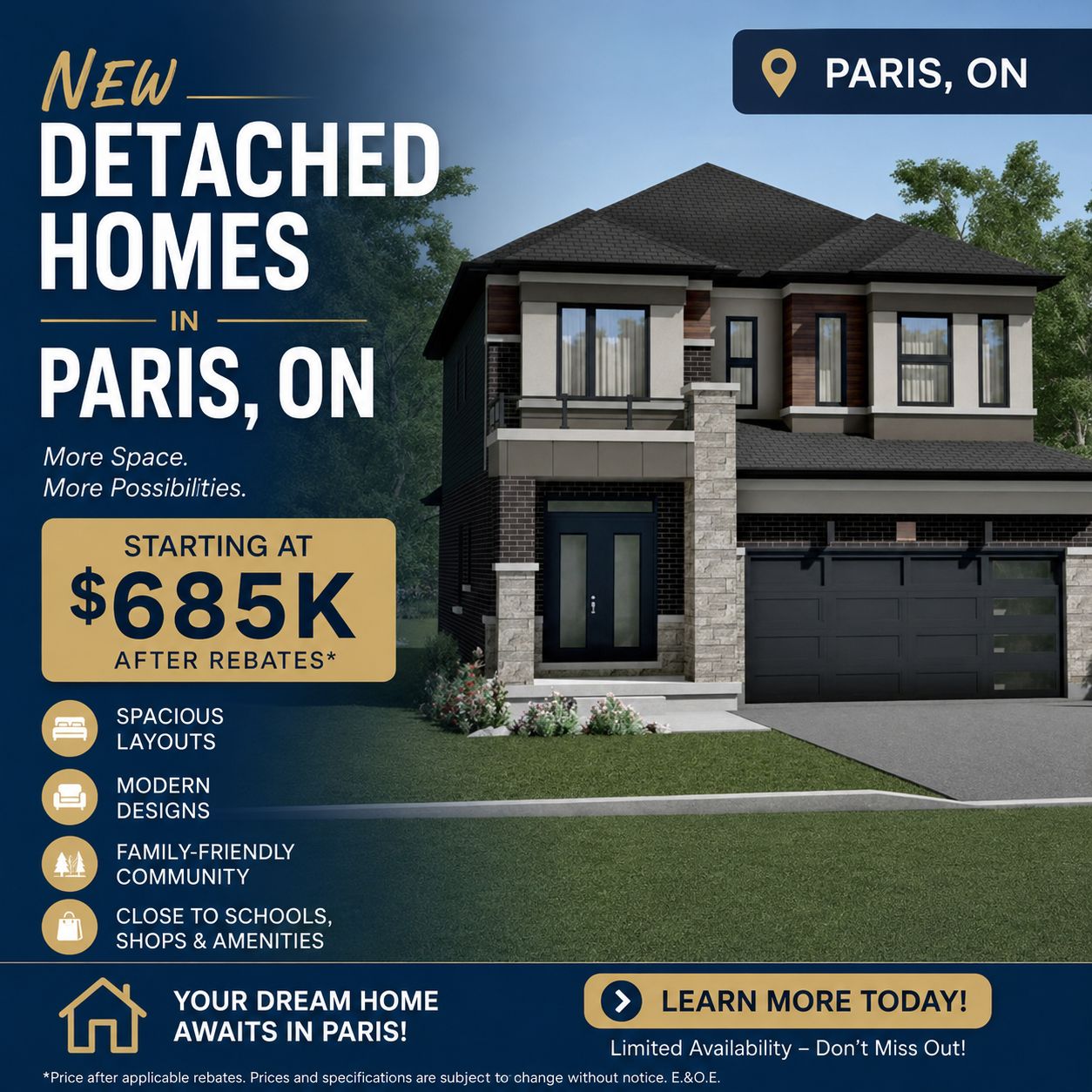 New detached homes in Paris