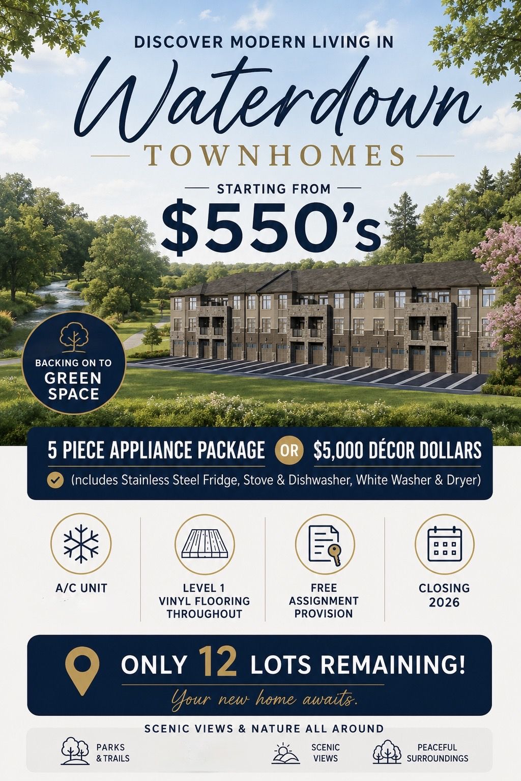 New townhomes in Waterdown