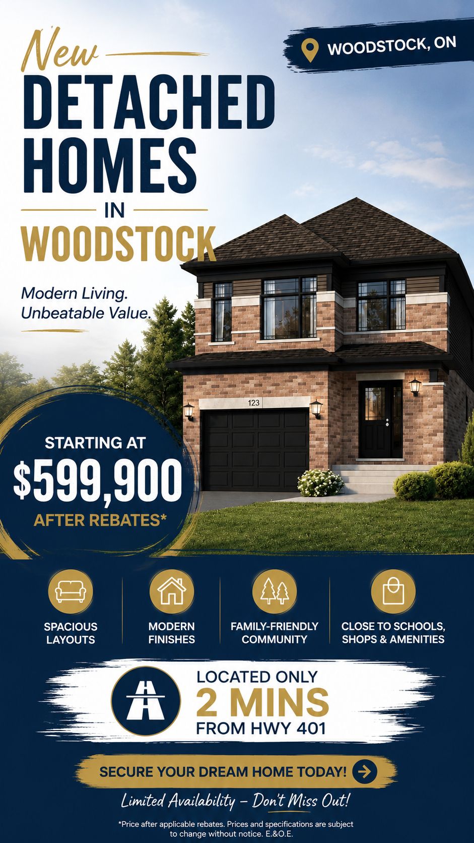 New detached homes in Woodstock